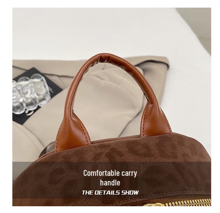 Трендовый женский рюкзак для通勤 с леопардовым принтом - Европейский и американский ретро нишевый школьный рюкзак