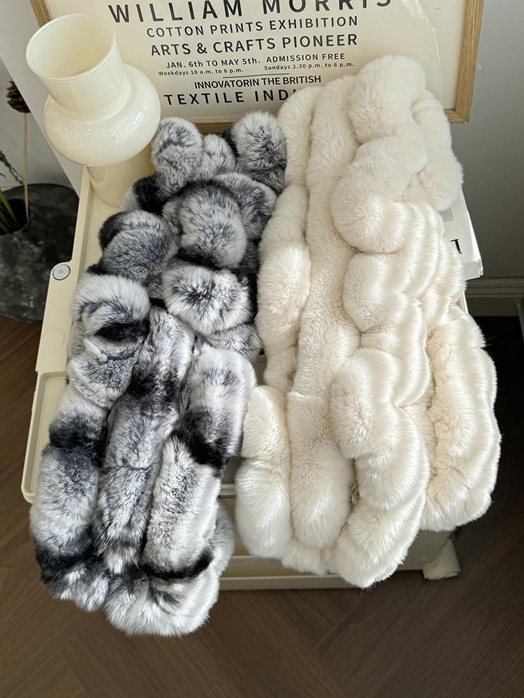 High Quality Rex Rabbit Fur Scarf Winter Muffler and Scarf Combo for Women Warm Breathable Fashion High-End Product