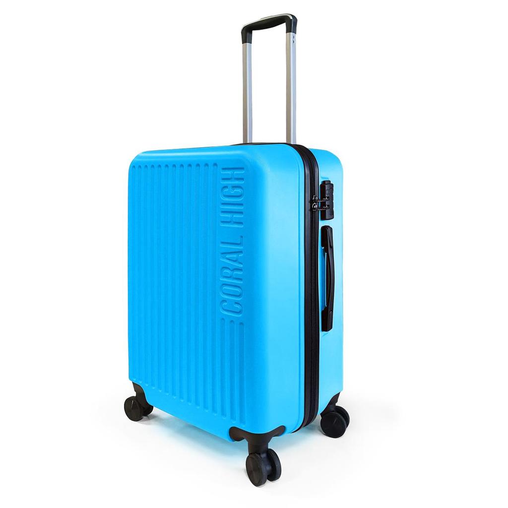 coral high Чемодан среднего размера из АБС-пластика синего цвета 16427