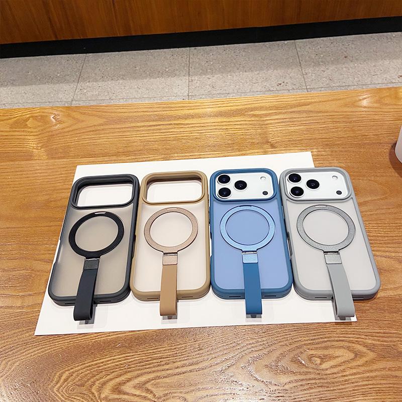 Магнитный чехол для телефона с подставкой для IPhone 17 Air 16 14 15 13 Pro Max 12 Чехлы Защитная крышка Apple с мягким силиконовым кольцом
