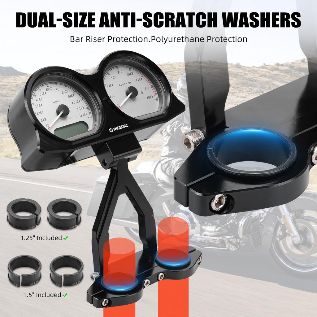2015-2023 Для Harley Road Glide FLTRX /Special FLTRXS /Limited Комплект Крепежных кронштейнов для Переноса Приборов Подходит для Трубы Райзера 1,25" 1,5"