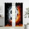 Крутые Вода и Огонь Футбол Горячая Кровь 3D-принтованные Шторы Подходят для Спальни Гостиной Киберспортивные Декоративные Шторы 2 ШТ