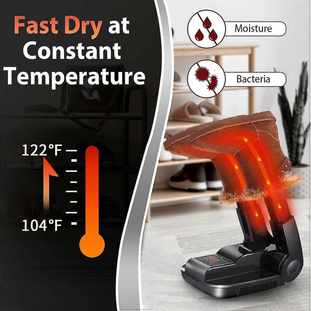 Boot Dryer Shoe Dryer, Glove Dryer & Boot Warmer With Heat Blower, Portable Adjustable Rack And Timer, Folding Design & Quick Drying For Shoes