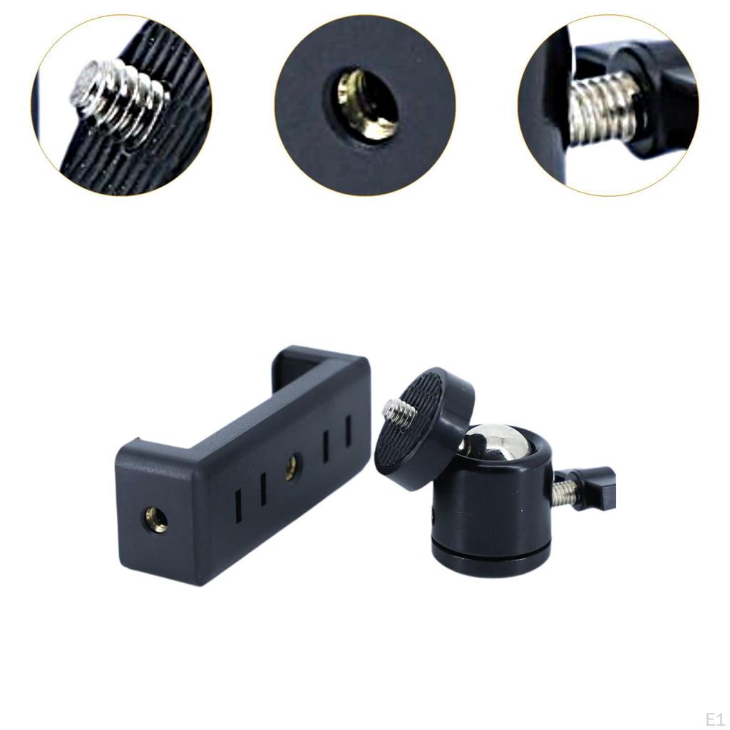 Мини-шаровая головка, прочная, портативная, с резьбой 3/8 дюйма, универсальный адаптер для моноподов со светодиодами