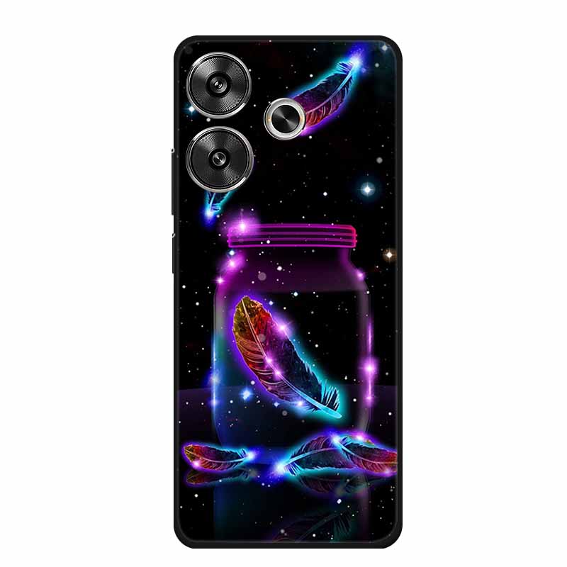Phone Case For Xiaomi Poco M6 4G Back Cover Case Shockproof Black Silicone Soft Funda For Poco M6 Case PocoM6 M 6 6.79" Coque