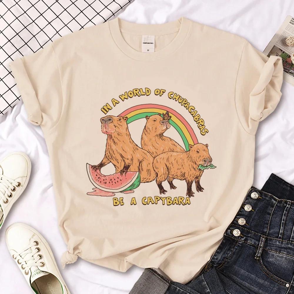 Капибара Capybara Футболки Мужские Y2K Дизайнерская Летняя Футболка Мальчик Y2k 2000-е Японская Одежда Кавайная Футболка Графический Топ Женский