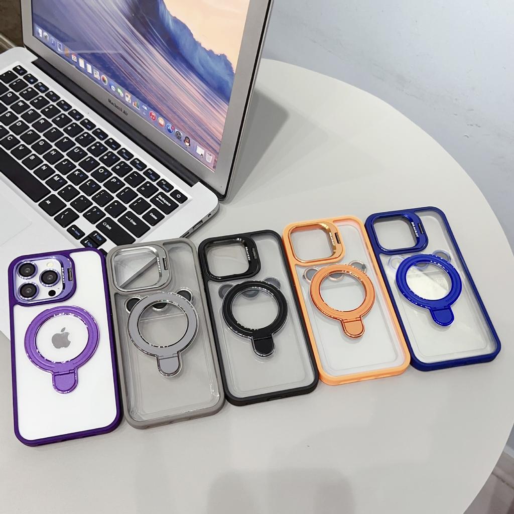 Подходит для IPhone16Promax Двойная подставка Сильный магнитный чехол для телефона, Защитный чехол от падений Apple 15 14