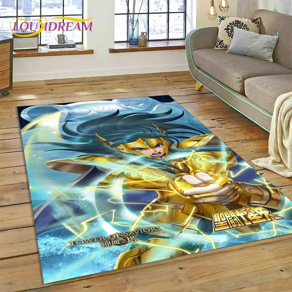 Мультяшный ковер-коврик Saint Seiya 3D Ретро Аниме для Спальни Гостиной Домашнего Дивана, Детская Игра Большой Декор Напольный Коврик