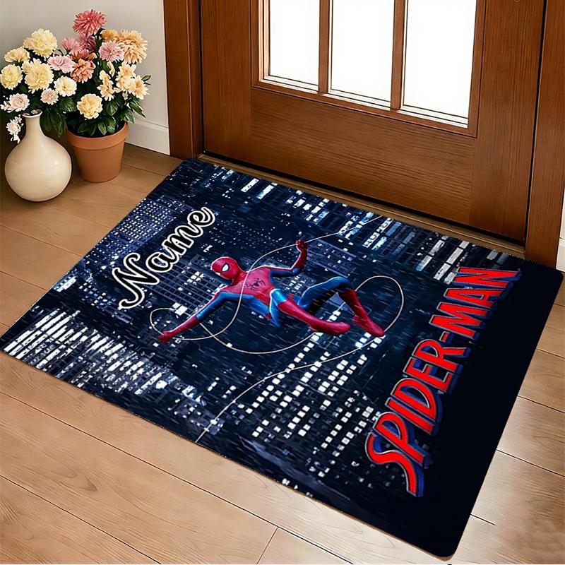 Personalized Name S-Spide M-Man Pose Living Room Non-Slip Area Rug Soft Carpet for Bedroom Playroom Sofa Office Home Decor Doormat