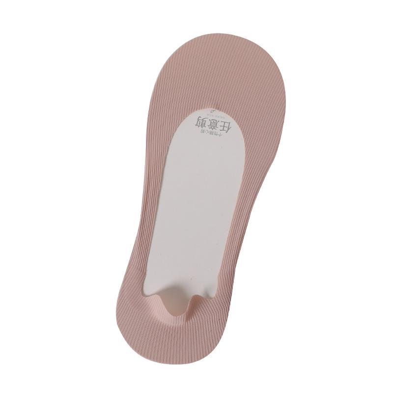 Женские нескользящие невидимые носки-лодочки из ледяного шелка - Низкая посадка, Нескользящая пятка, Тонкие, Однотонные, Регулируемая длина