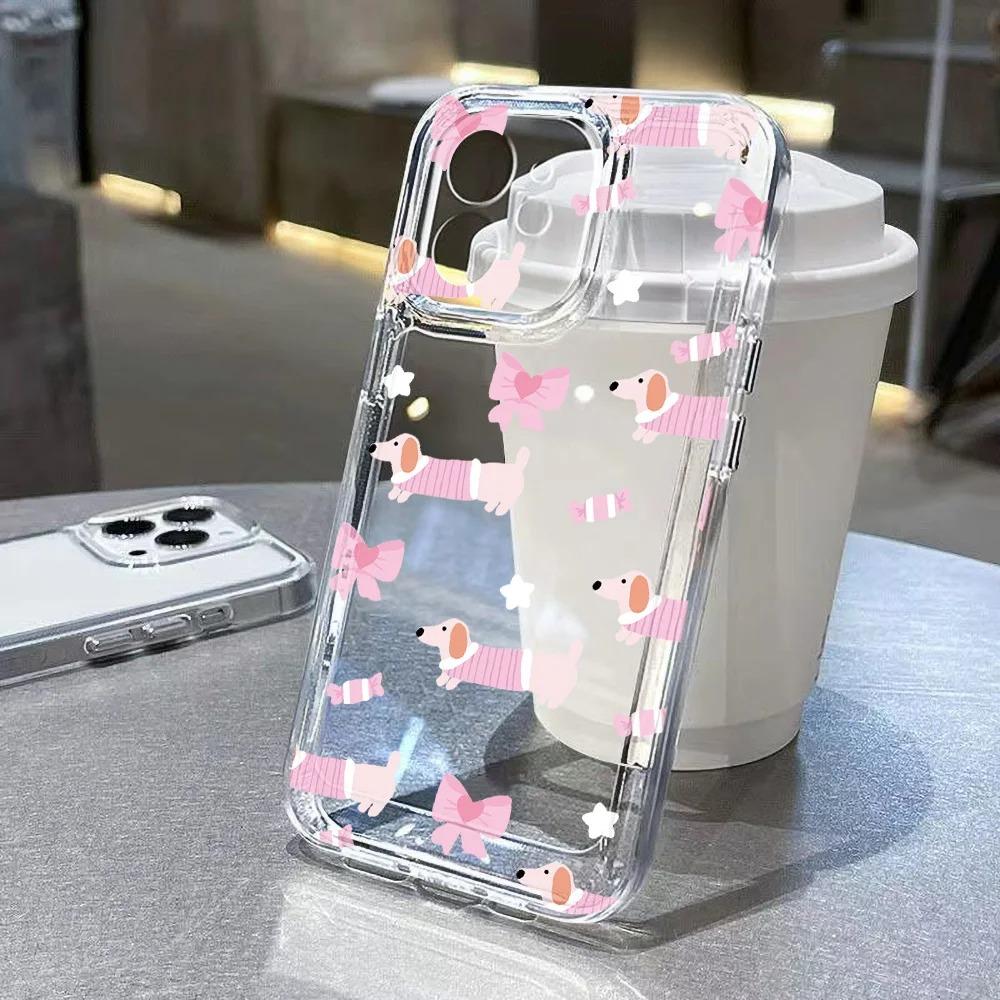 Корейский прозрачный чехол в горошек для iPhone 17 16 13 12 11 14 15 Pro Max 14 15 16 Plus 16E 17 Air Мягкий силиконовый противоударный чехол