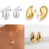 Fashionable Minimalist Water Drop Earrings And Necklaces In Gold And Silver Stunning Jewelry Set