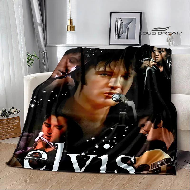 E-Elvis-Presley Retro print blanket blankets for beds Picnic blankets Flange blanket Soft and comfortable blanket birthday gift