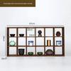 Wall-Mounted Solid Wood Curio Display Shelf – Grid Storage Rack for Teacups & Master Cups