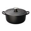 Le Creuset Cast Iron Enamel Cocotte Ronde Pot, 24 Cm, Matte Black, Gas, Induction, and Oven Compatible [Official Japanese Product]