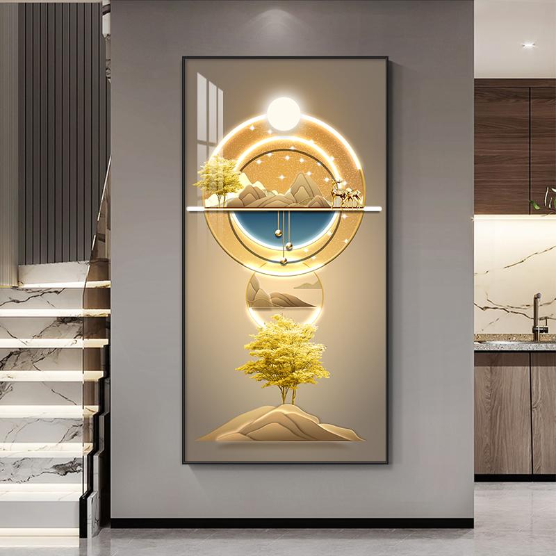 Абстрактная роскошная золотая картина на холсте, богатое дерево, свет, настенное искусство, постеры с оленями и принты для гостиной, крыльца, декора коридора