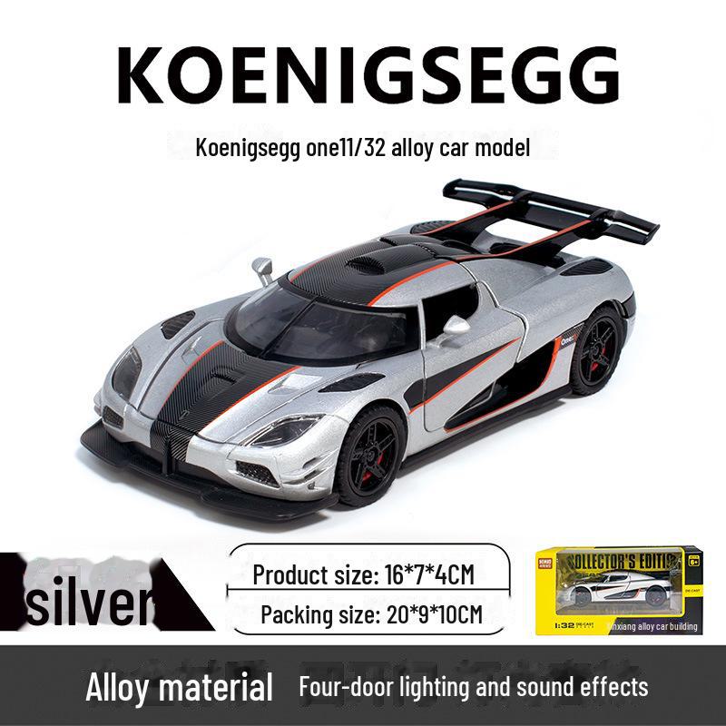 Синао 1:32 Модель спортивного автомобиля Koenigsegg - распашная дверь, звук и свет, инерционный механизм, игрушка из сплава