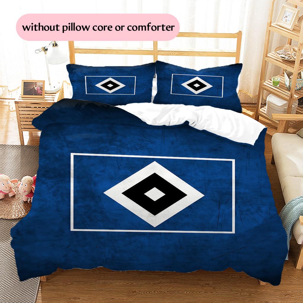 Hamburger SV Pattern Bedding Quilt Set Home Decoration Gift (1 * duvet cover + 2 * pillowcase without core)