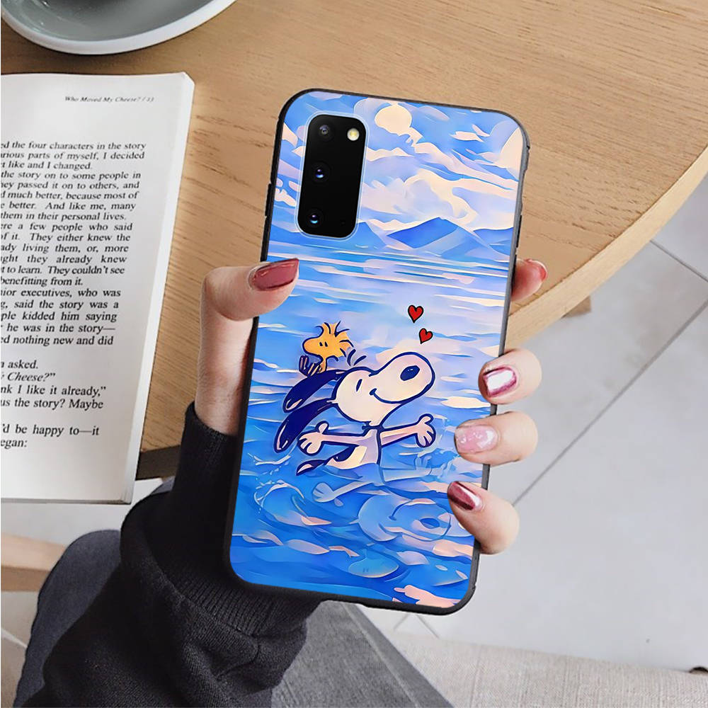 AN11 Snoopy Black Case for Xiaomi Poco X6 M5 M6 F5 F6 F1 C65 C55 C50 C51 C40 Redmi Note 7 8 14C A3X 13C 12C 11 10A 9C Pro Sofe Cover