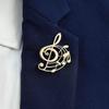 Stainless Steel Music Note Brooch Pin Hollow Design Music Badge Lapel Pin  Daily Wear