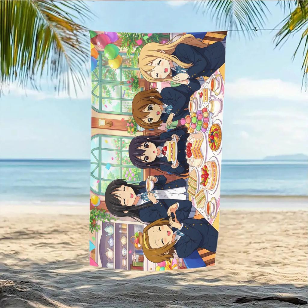 1pc K-ON! All Girls Anime Beach Towel Microfiber Quick Dry Anime Bath Towel For Pool Beach Travel Kawaii Anime Fans Gift