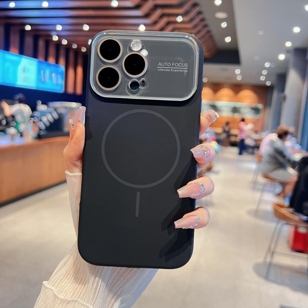 Совместим с iPhone 17, Жидкий силикон с большим окном, Полное покрытие, Тонкий круглый защитный чехол для Apple 16 с магнитной зарядкой