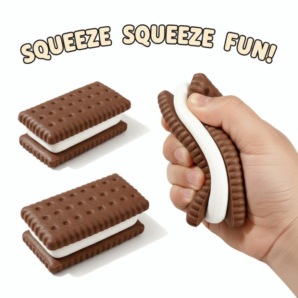 Soft Texture Simulation Cookie Squeeze Toy Slow Rebound Biscuit Soda Cracker Fidget Toy Hand Relax