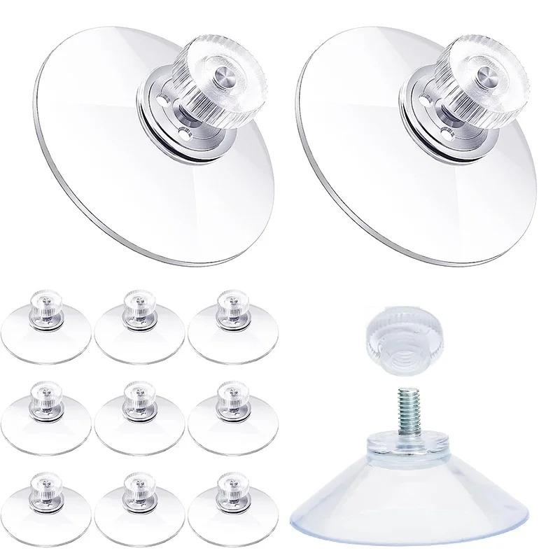 5/10Pcs Suction Cup Hooks with Screw Nut 40 Mm Clear Sucker Pads Strong Adhesive Suction Holder for Car Glass Bathroom Wall Door