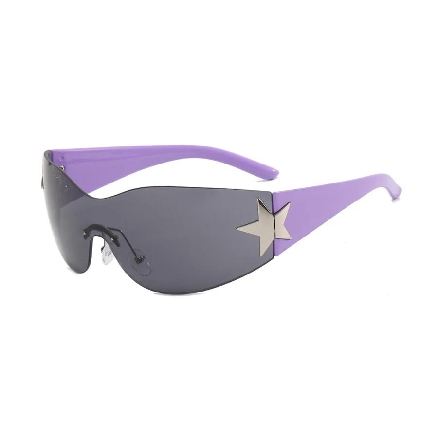 New Women'S Rimless Star Decoration Eyewear Integrated  Hot Girl Style Hip Hop Fashion Sunglasses Beach Party Eyeglasses