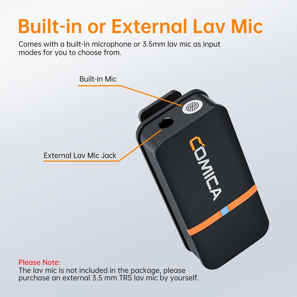 Comica Vimo Q 4 Transmitters 1 Receiver Wireless Pin Microphone 200m Transmission CalMix Audio Charging Case Included Video Shooting Online Class VLOG