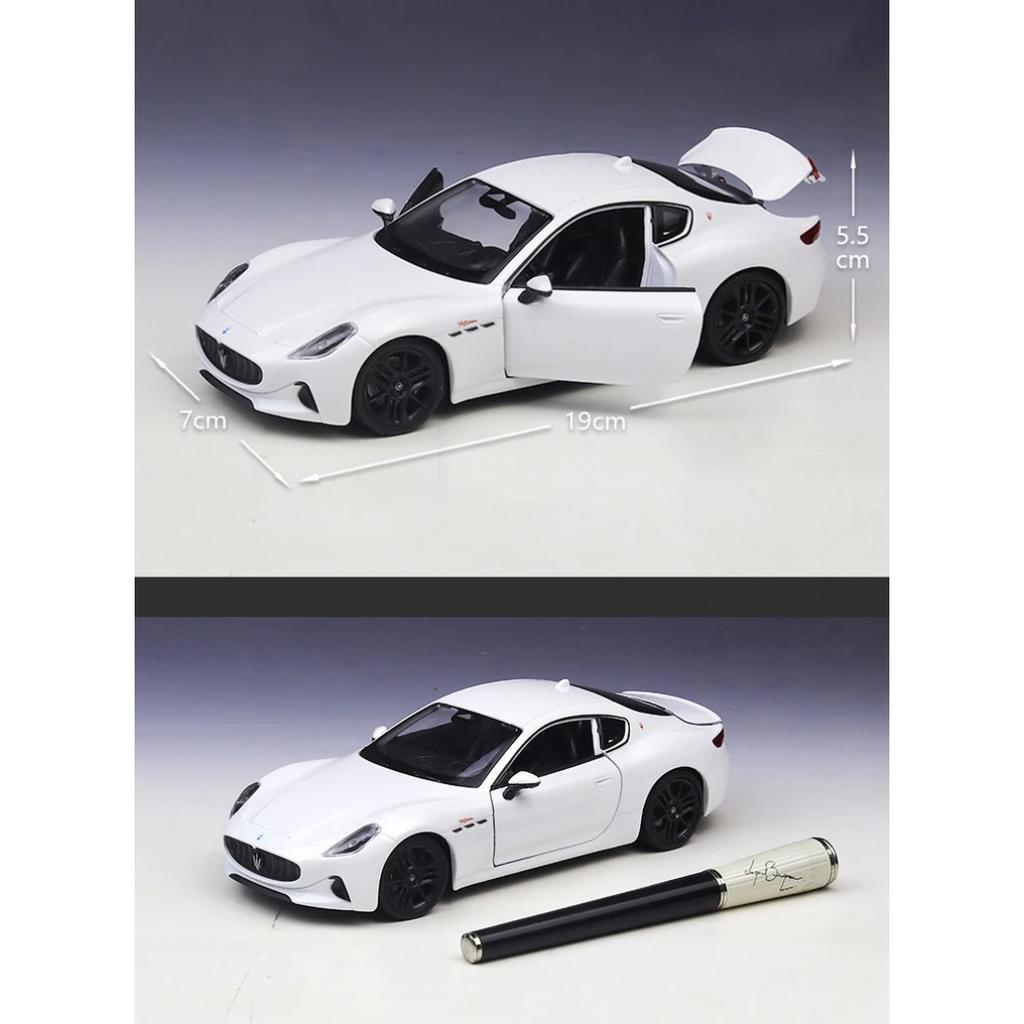 Welly 1/24 2023 Maserati Granturismo Folgore Coupe Alloy Sports Car Model Diecasts Metal Racing Car Vehicles Model Kids Toy Gift