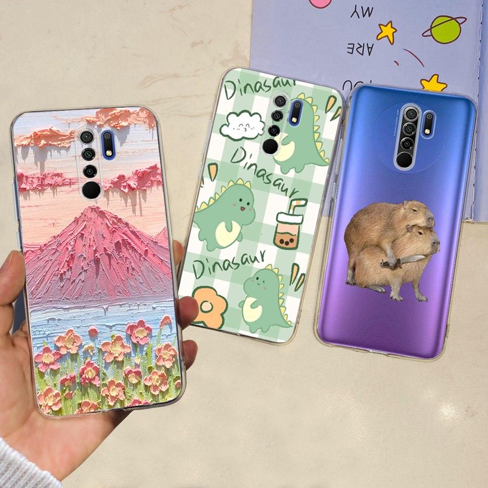 New For Xiaomi Redmi 9 Case Cute Cat Luxury Flower TPU Soft Silicone Clear Cover For Xiaomi Redmi 9 9A 9a 6.53"Bumper Phone Case