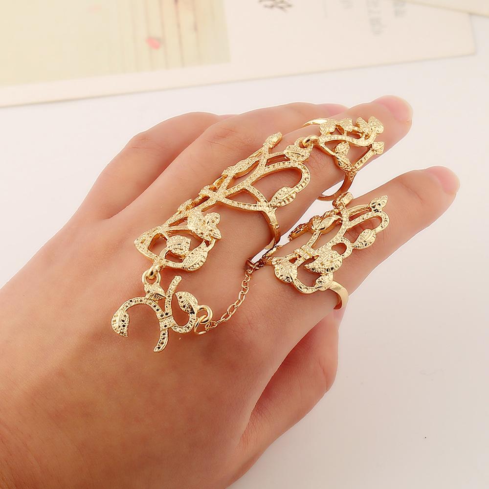 Популярные новые аксессуары, европейская и американская мода, простая атмосфера, полые листья, цветы, цельное кольцо