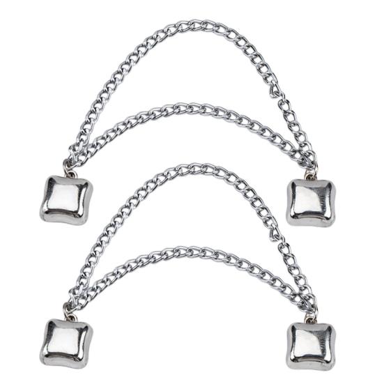 1 пара многофункциональных магнитных зажимов для одежды с цепочкой, многоцелевая брошь без штифта, металлические пуговицы, зажим для одежды, шали, шарфа, брюк, манжет, магнит