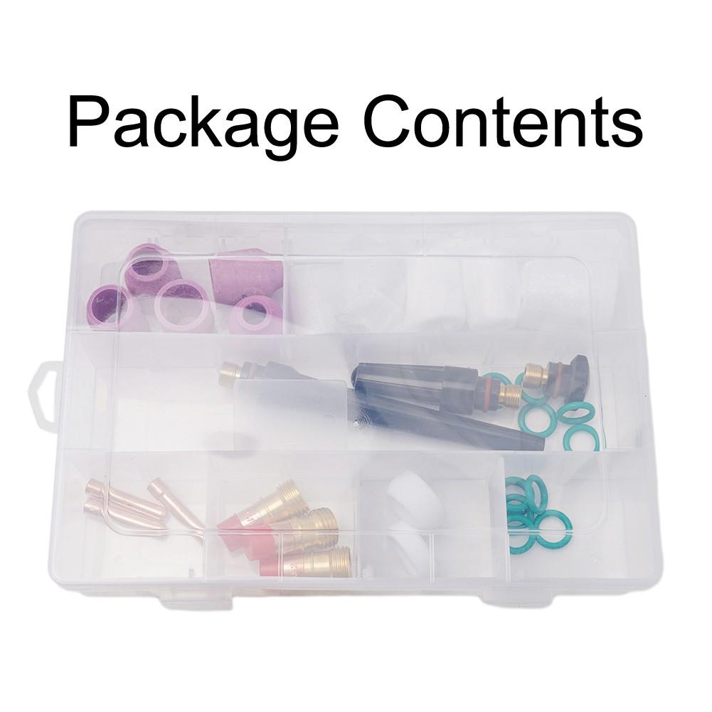 Набор из 31 комплекта сварочных пистолетов TIG с короткими газовыми линзами № 12