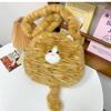 New Female Style Girl Soft Cute Fluffy Large Capacity Shoulder Bag Cute Plush Cat Messenger Bag Portable
