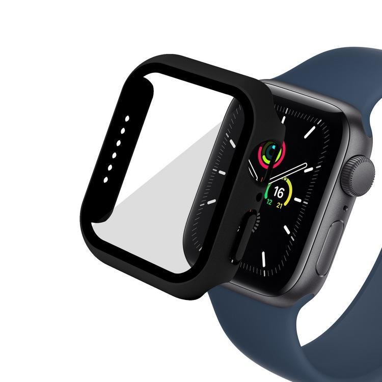 Стекло + чехол для Apple Watch, чехол серии 44/40/41/45/42/38 мм, аксессуар для iWatch, защитная пленка для экрана Apple watch 8 7 6 SE 5 3