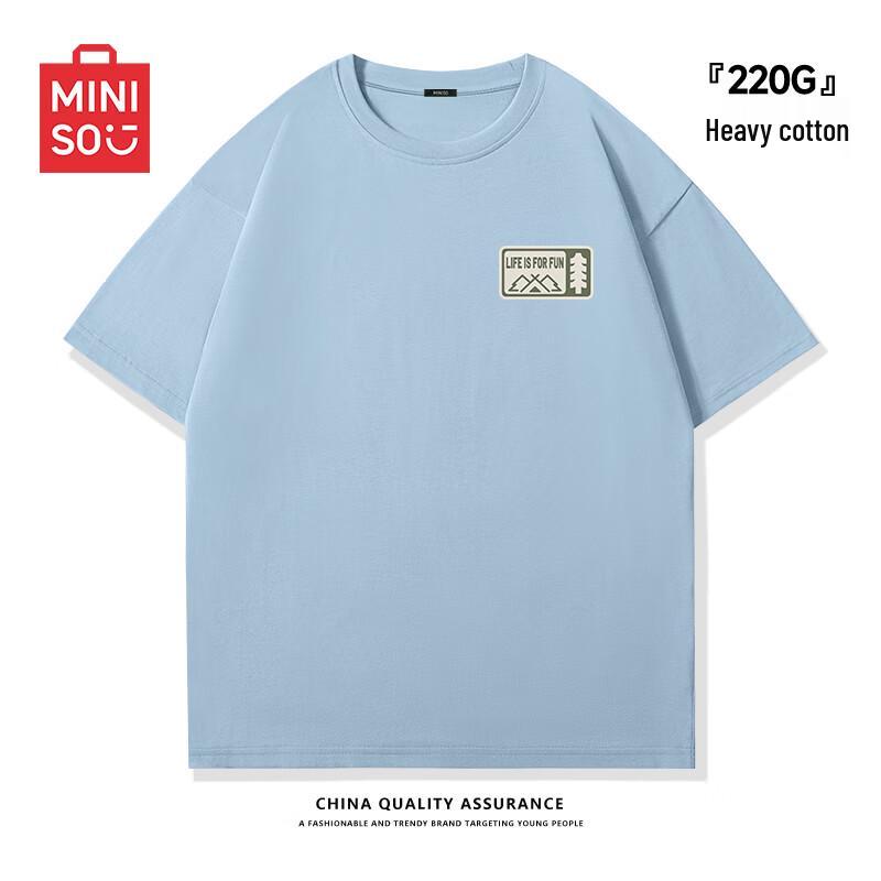 MINISO Мужская летняя свободная футболка из плотного хлопка