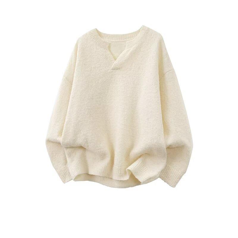 Men's Trendy V-Neck Sweater: Autumn/Winter Loose Fit Knit Top