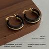 Simple retro black and white enamel C-shaped earrings, high-end sense, light luxury, versatile earrings, niche temperament, commuter earrings, women