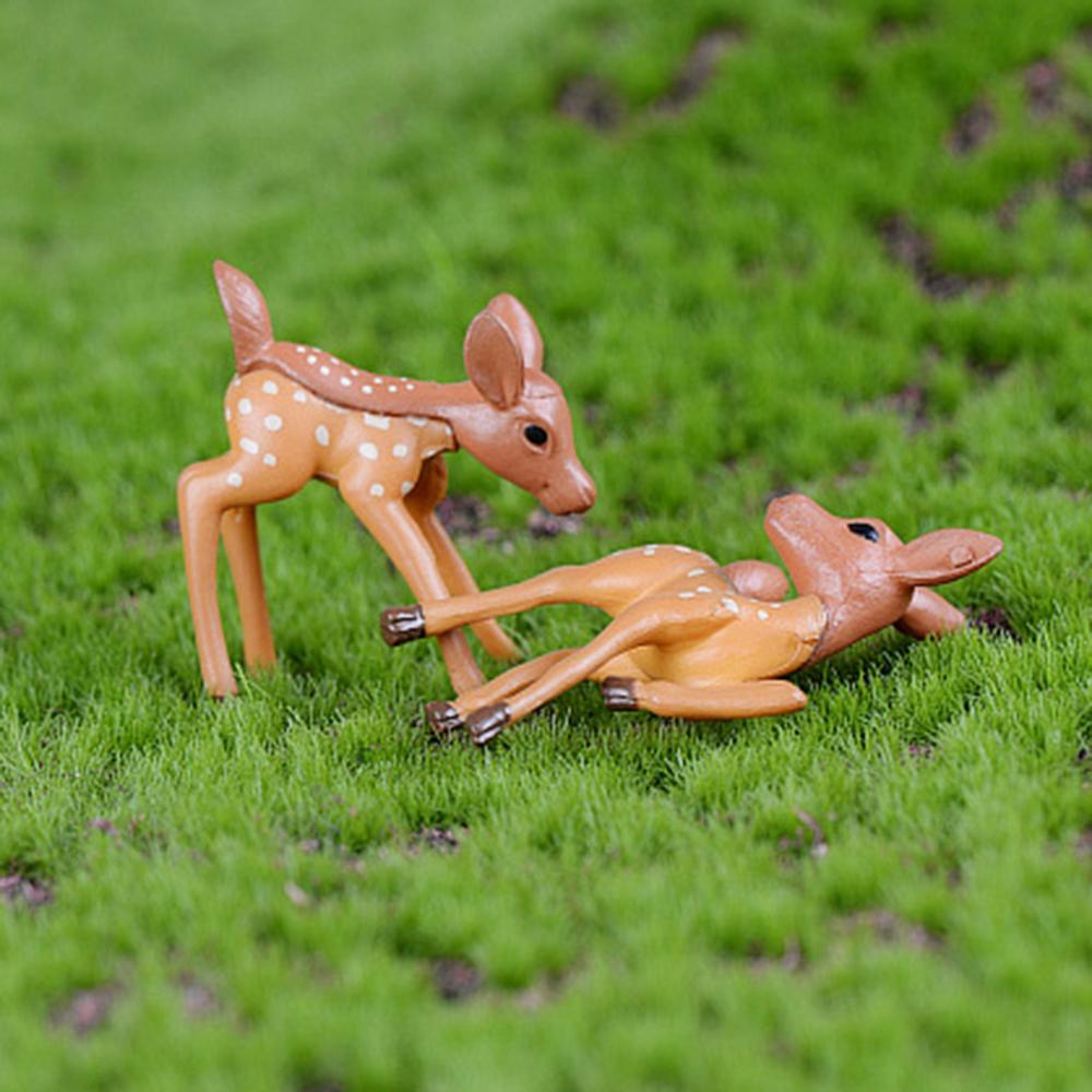 Cute DIY Fairy Garden Resin Craft Terrarium Ornament Animal Figurine Miniature Sika Deer