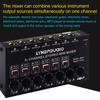 Mini 6-Channel Stereo Audio Mixer Musical Instrument Mixer Electric Wind/Electric Guitar/Electronic