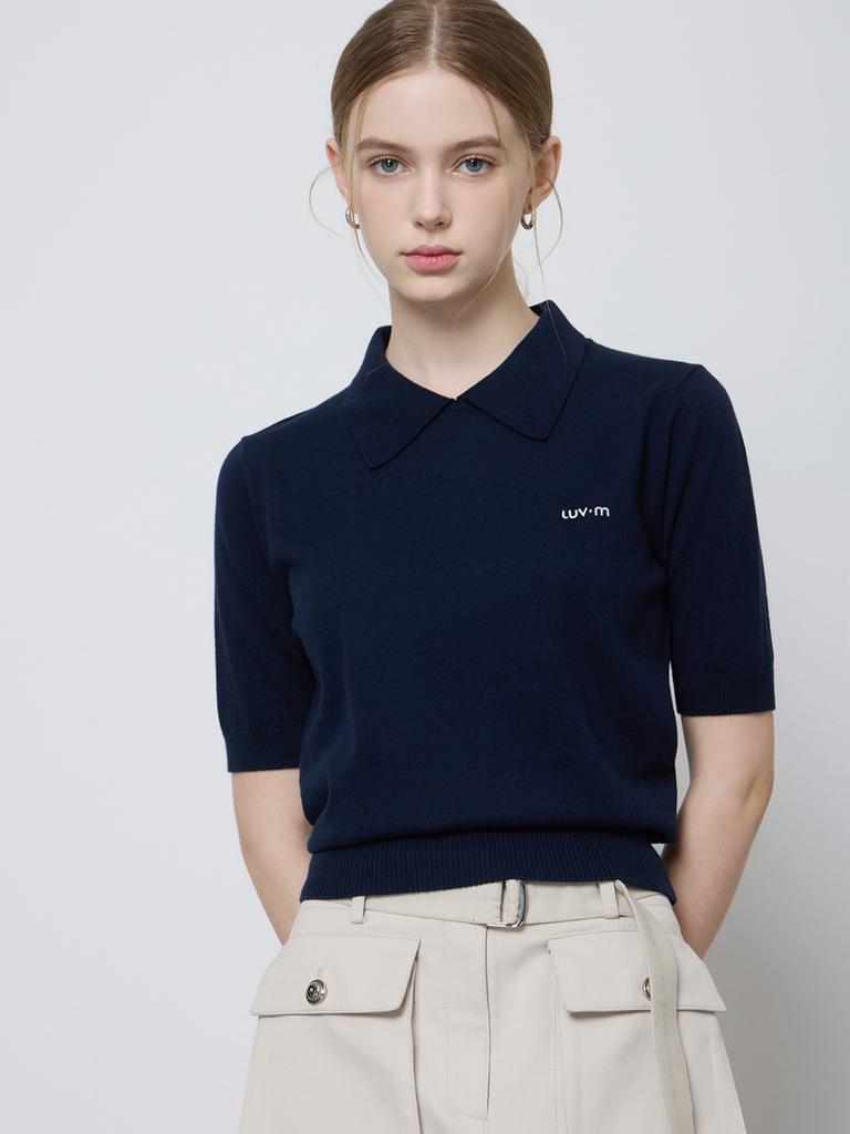 LUVM Logo Collar Knit_Navy