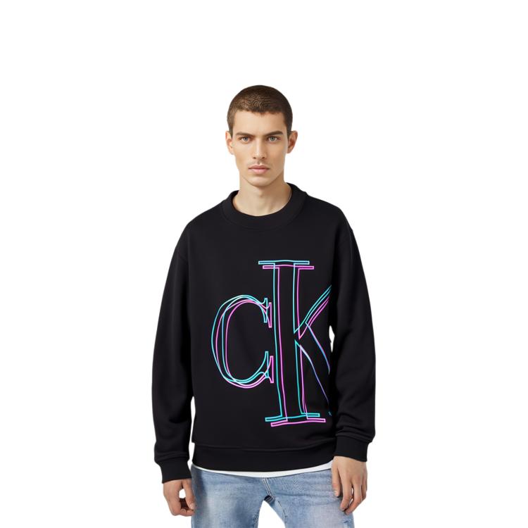 Calvin Klein Sweatshirts Men's Black Crew Neck Thin Regular J30J320840