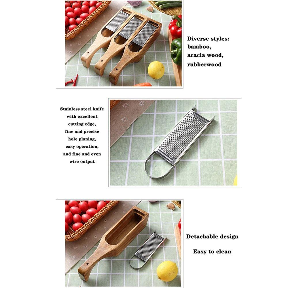 With Wood Container Stainless Steel Cheese Grater with Handle Cheese Slicer Set Kitchen Tools