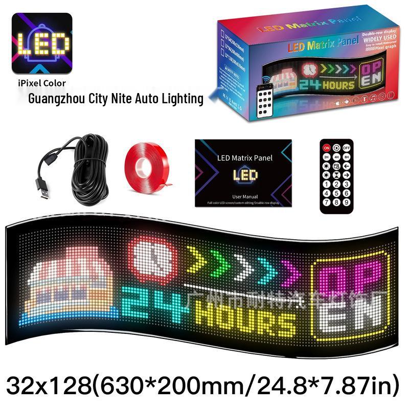 Ультратонкий USB LED экран для автомобильной рекламы: Полноцветный, гибкий, двухрядный бегущий дисплей