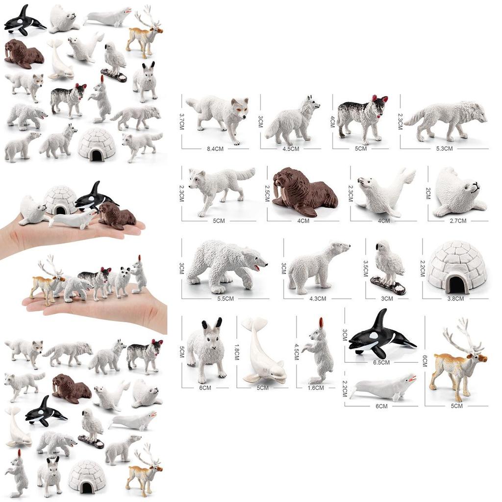 Реалистичный набор миниатюрных фигурок арктических животных, включая моржа, белуху, тюленя, для детей