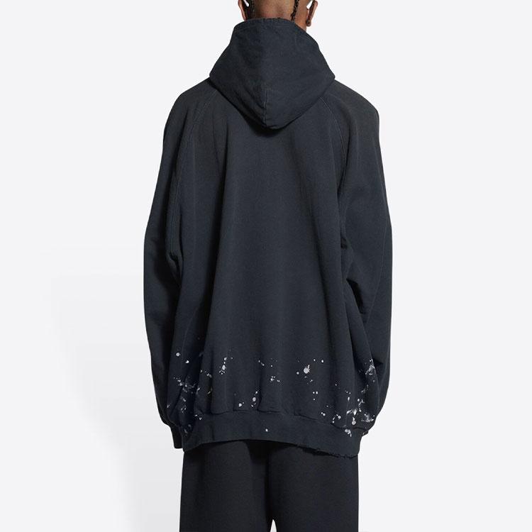 Balenciaga SBalenciaga Metallica Hoodie Oversized Fit 'Black Orange' Men's 697879TMV891055