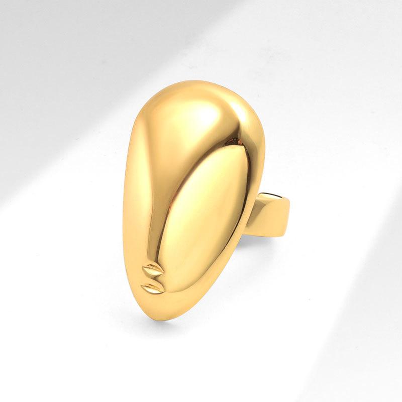 Punk Metal Glossy Irregular Geometric Finger Rings For Women Men Gothic Minimalist Fashion Jewelry Gifts
