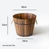 Carbonized Solid Wood Planter: Succulent & Flower Pot for Balcony or Home Decor, Antiseptic Wooden Retro Barrel Design.